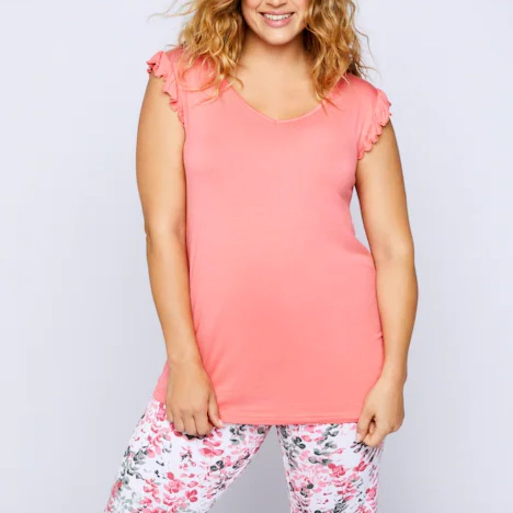 Print Stretch Knit Shorty Pajama Set